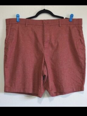 Banana Republic 9” Core Temp Linen Blend Shorts Men's Size 40 Rust Clay
